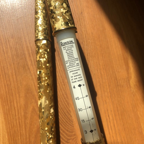 Vintage 1960s MCM Gold Metal Wickless Butane Candles - Picture 4 of 5